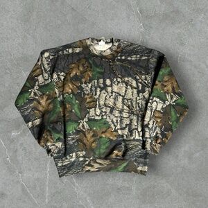 Vintage Jerzees Sweatshirt‎ Mens Large Green Camo 90s Outdoor Realtree Bigwoods